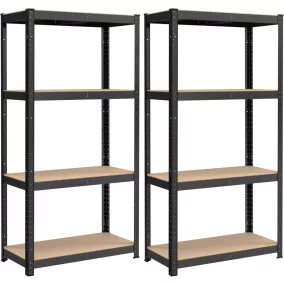   SONGMICS nehézteherbírású polcrendszer 2 db-os szett acél MDF fekete 520 kg teherbírás állítható polcokkal