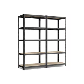   SONGMICS Nagy Teherbírású Acél Polcrendszer Szett Fekete 600 kg