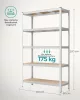 SONGMICS Nagy Teherbírású Acél Polcrendszer Ezüst 875 kg