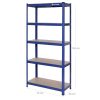 SONGMICS Nagy Teherbírású Acél Polcrendszer Kék 650 kg