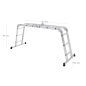   SONGMICS GLT36M Többfunkciós Alumínium Létra 3,5m 12 Fokos Csuklós Rendszerrel