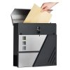 SONGMICS Modern Fali Postaláda Rozsdamentes Acél Betekintő Ablakkal Ezüst-Antracit