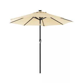   SONGMICS 3 méteres Napelemes LED Kerti Napernyő UPF 50+ Védelemmel Bézs