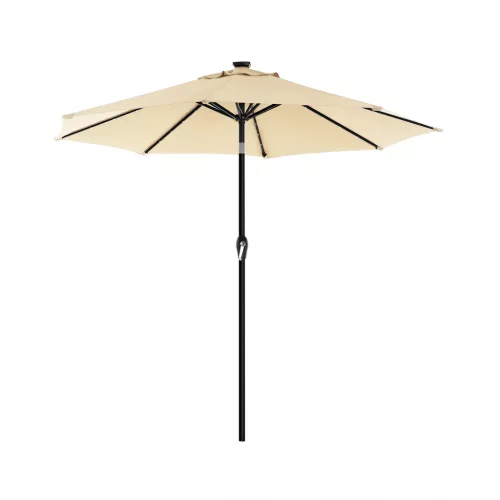 SONGMICS 3 méteres Napelemes LED Kerti Napernyő UPF 50+ Védelemmel Bézs