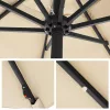 SONGMICS 3 méteres Napelemes LED Kerti Napernyő UPF 50+ Védelemmel Bézs