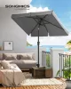 SONGMICS 2 x 1,5 m téglalap alakú napernyő UPF 50+ UV védelemmel, 30° dönthető, szürke