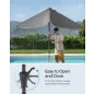  SONGMICS 2 x 1,5 m téglalap alakú napernyő UPF 50+ UV védelemmel, 30° dönthető, szürke