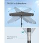   SONGMICS 2 x 1,5 m téglalap alakú napernyő UPF 50+ UV védelemmel, 30° dönthető, szürke