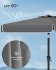 SONGMICS 2 x 1,5 m téglalap alakú napernyő UPF 50+ UV védelemmel, 30° dönthető, szürke