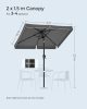 SONGMICS 2 x 1,5 m téglalap alakú napernyő UPF 50+ UV védelemmel, 30° dönthető, szürke
