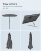 SONGMICS 2 x 1,5 m téglalap alakú napernyő UPF 50+ UV védelemmel, 30° dönthető, szürke