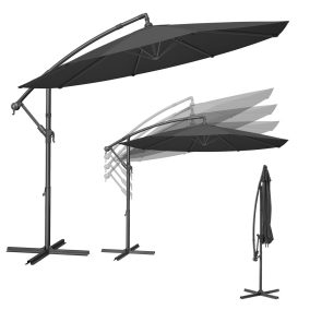   SONGMICS 3 m függő napernyő UPF 50+ UV védelemmel szürke