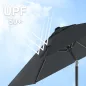 SONGMICS 197 cm Dönthető Kerti Napernyő UPF 50+ Szürke