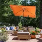   SONGMICS Téglalap Alakú Napernyő 2 x 1,25 m Narancssárga UPF50+ Védelem Dönthető