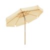 SONGMICS 3 méteres Kerti Napernyő Nyolcszögletű Bükkfa Vázzal Bézs