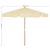 SONGMICS 3 méteres Kerti Napernyő Nyolcszögletű Bükkfa Vázzal Bézs