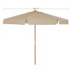 SONGMICS 300 cm Kerti Napernyő Nyolcszögletű Bükkfa Rúddal és Bordákkal Taupe