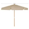 SONGMICS 300 cm Kerti Napernyő Nyolcszögletű Bükkfa Rúddal és Bordákkal Taupe