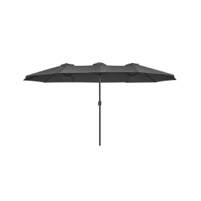   SONGMICS Extra Nagy Dupla Napernyő 460 x 270 cm Szürke UV-védelemmel