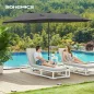  SONGMICS Extra Nagy Dupla Napernyő 460 x 270 cm Szürke UV-védelemmel