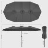 SONGMICS Extra Nagy Dupla Napernyő 460 x 270 cm Szürke UV-védelemmel