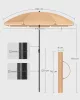 SONGMICS 1,6 m Napernyő UPF50+ UV-védelemmel Taupe