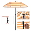 SONGMICS Csíkos Napernyő UPF50+ Védelemmel 1,6m Narancssárga-Fehér