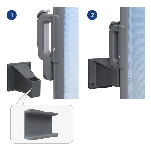 SONGMICS GSA005 Oldalsó Napellenző Fali Tartókonzol Szürke