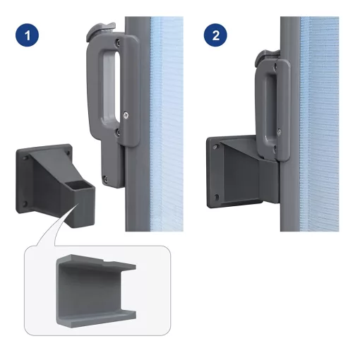 SONGMICS GSA005 Oldalsó Napellenző Fali Tartókonzol Szürke