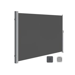   SONGMICS Kihúzható Oldalsó Napellenző Füstszürke 160 x 300 cm Teraszhoz