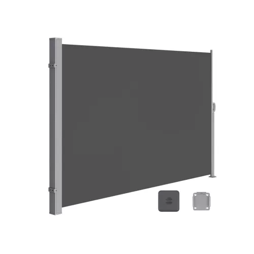 SONGMICS Kihúzható Oldalsó Napellenző Füstszürke 160 x 300 cm Teraszhoz