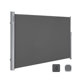   SONGMICS Prémium Oldalsó Napellenző 160 x 400 cm Füstszürke Teraszárnyékoló
