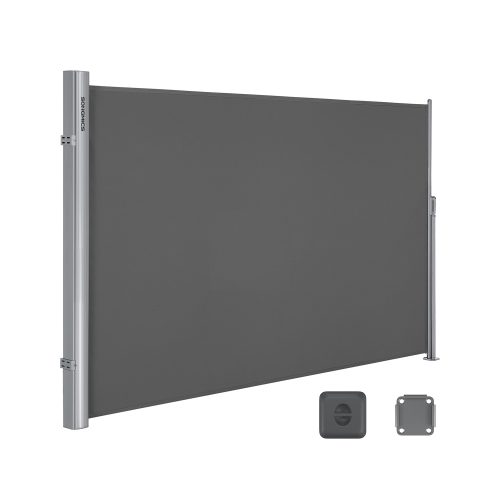 SONGMICS Prémium Oldalsó Napellenző 160 x 400 cm Füstszürke Teraszárnyékoló