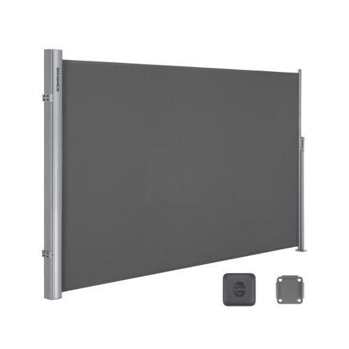 SONGMICS Prémium Oldalsó Napellenző 160 x 400 cm Füstszürke Teraszárnyékoló