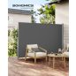   SONGMICS Prémium Oldalsó Napellenző 160 x 400 cm Füstszürke Teraszárnyékoló