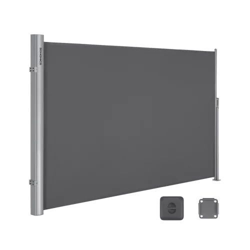 SONGMICS Premium Oldalsó Napellenző 160x350 cm Szürke Alumínium