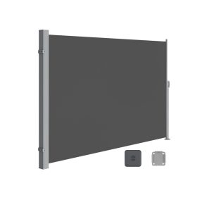   SONGMICS 160 x 350 cm Oldalsó Napellenző Teraszhoz és Erkélyhez Füstszürke