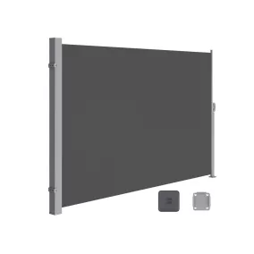   SONGMICS 160 x 350 cm Oldalsó Napellenző Teraszhoz és Erkélyhez Füstszürke