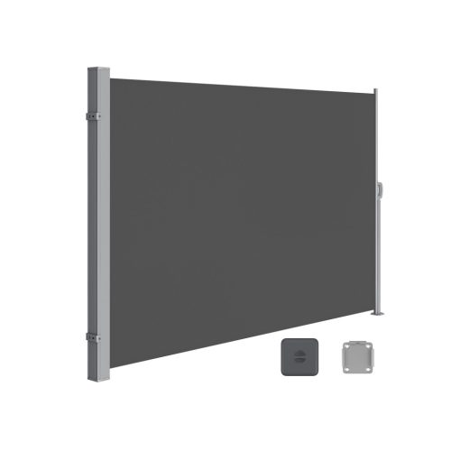 SONGMICS 160 x 350 cm Oldalsó Napellenző Teraszhoz és Erkélyhez Füstszürke