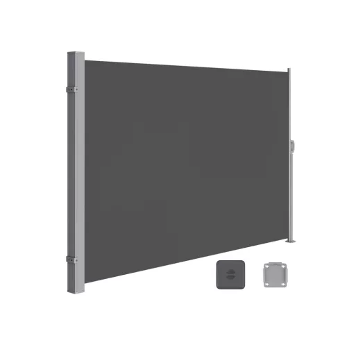 SONGMICS 160 x 350 cm Oldalsó Napellenző Teraszhoz és Erkélyhez Füstszürke