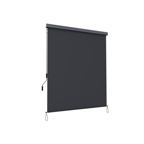 SONGMICS Függőleges Teraszárnyékoló Szürke Alumínium Házas Napellenző 250x160 cm