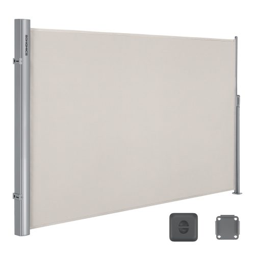 SONGMICS Prémium Oldalsó Napellenző 180x300 cm Bézs Teraszhoz TÜV Tanúsított