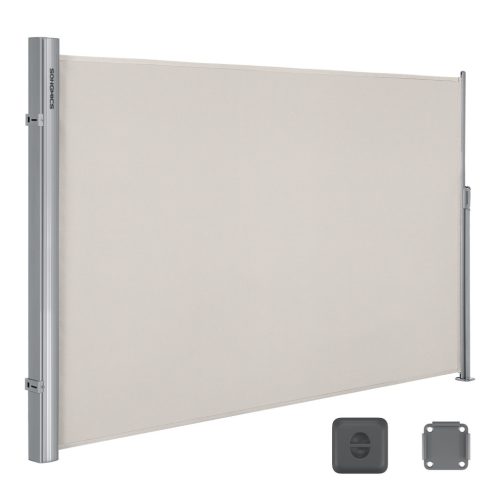 SONGMICS Prémium Oldalsó Napellenző 180x300 cm Bézs Teraszhoz TÜV Tanúsított