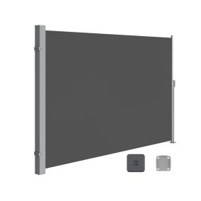   SONGMICS Kihúzható Oldalsó Napellenző Füstszürke Terasz Árnyékoló 180 x 300 cm