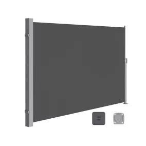  SONGMICS Kihúzható Oldalsó Napellenző Füstszürke Terasz Árnyékoló 180 x 300 cm