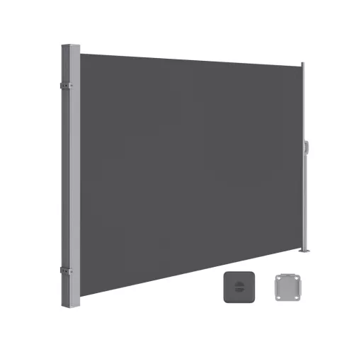 SONGMICS Kihúzható Oldalsó Napellenző Füstszürke Terasz Árnyékoló 180 x 300 cm