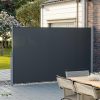 SONGMICS Kihúzható Oldalsó Napellenző Teraszhoz Füstszürke 180 x 400 cm Alumínium