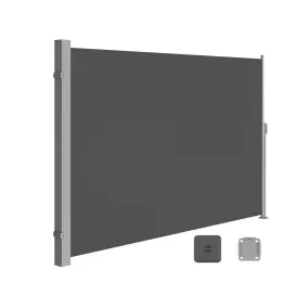   SONGMICS Kihúzható Oldalsó Napellenző Teraszhoz Füstszürke 180 x 350 cm