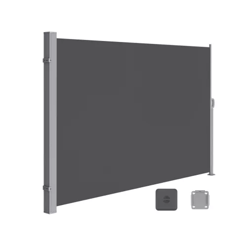 SONGMICS Kihúzható Oldalsó Napellenző Teraszhoz Füstszürke 180 x 350 cm
