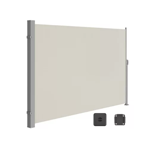 SONGMICS Kihúzható Oldalsó Napellenző Teraszhoz 180 x 350 cm Taupe